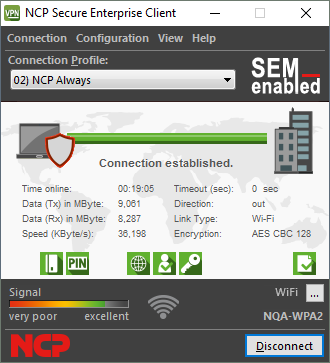 NCP Secure VPN Enterprise Client for Windows 32/64 bit